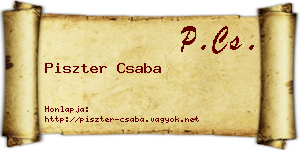 Piszter Csaba névjegykártya