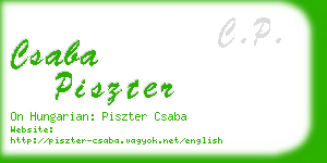 csaba piszter business card